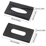 Grid Leather Car Tissue Box Auto Sun Visor Embossing Leather Tissue Case Car Hanging Towel Paper Organzier Napkin Papers Holder