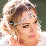 StoneFans Boho Head Chain Fairy Tiara With Stone Head Jewellery for Women  Bridal Wedding Crystal Forehead Headpiece Chain Party