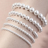 5 ladies' temperament large and small bracelets elastic multi-layer jewelry plastic artificial pearl bracelet daily accessories