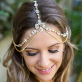 StoneFans Boho Head Chain Fairy Tiara With Stone Head Jewellery for Women  Bridal Wedding Crystal Forehead Headpiece Chain Party