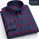 Pure Cotton Men's Plaid Shirt Long Sleeve Regular Fit Men Casual Oversized Shirt Leisure Autumn Male Blouse New Plus Size - ISQI