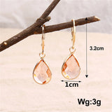 Party Gifts Dangle Earring Cute Ear Drop Fashion Jewelry Charm 1 Pair Of Classic Copper Edging Water Drop Glass Ladies' Earrings