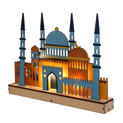 Led Wooden Ornament Bedroom Table Lamp Home Decor For Ramadan Eid Mubarak Muslim Islam Eid Party Wood Decoration