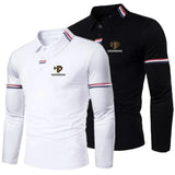 Early spring new men's casual long-sleeved lapel polo shirt Fashion casual top T-shirt