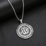 FLOLA New Design Islamic Allah Pendant Necklace for Men and Women Stainless Steel Chain Necklaces religious Jewelry nkea045