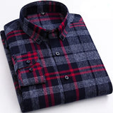 Pure Cotton Men's Plaid Shirt Long Sleeve Regular Fit Men Casual Oversized Shirt Leisure Autumn Male Blouse New Plus Size - ISQI