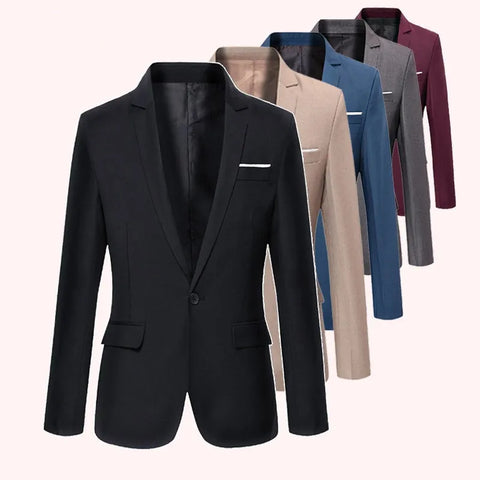 Men's Clothing Pure Color Coat Jacket Temperament Autumn And Winter Suit Jackets Casual Formal Blazer Top Male Slim Coat S-5XL