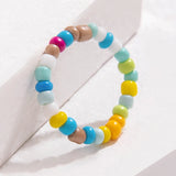 Tocona Cute/Romantic Colored Rice Beads, Beaded Candy Color Ring, Ladies' Summer Gift Jewelry Combination браслет 23948