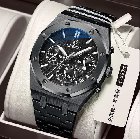 Original Famous Male Watch With Stainless Steel Strap Hot Men Watches Casual Sport Chronograph Calendar Luminous Wristwatch