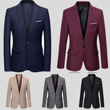 Men's Clothing Pure Color Coat Jacket Temperament Autumn And Winter Suit Jackets Casual Formal Blazer Top Male Slim Coat S-5XL