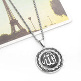 FLOLA New Design Islamic Allah Pendant Necklace for Men and Women Stainless Steel Chain Necklaces religious Jewelry nkea045