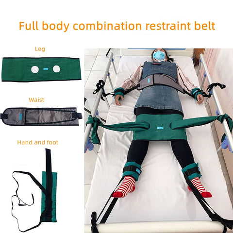 Wrist Foot Waist Leg Full Body Restraint Strap Home Bedridden Paralyzed Elderly Fixing Belt Bed Guardrail Safety Harness Belt