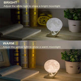 Moon Lamp Led Night Light Battery Powered with Stand Starry Lamp Bedroom Decor Night Lights Kids Gift Moon Lamp