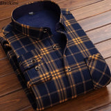 2024 Men's Casual Thick Warm Plaid Long Sleeve Shirts Autumn Winter Fashion Shirt for Men Formal Business Office Shirts Camisas ISQI