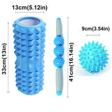 Fitness Pilates Foam Roller Blocks Suit Yoga Column Spiky Massage Ball Muscle Relax Roller Stick Arm Leg Neck Back Training Set