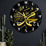 2024 New Acrylic Mirror Decorative Clock Islamic Calligraphy Decoration Silent Wall Decor Home Clock Clock Wall 3d Pendulum