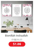 Islamic Bismillah Alhamdulillah Black and White Knife Fork Muslim Canvas Painting Wall Art Poster Kitchen Picture Home Decor