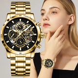 LIGE 2023 New Creative Women Watch Fashion Sport Chronograph Quartz Watch Ladies Top Brand Luxury Waterproof Relogio Feminino