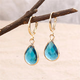 Party Gifts Dangle Earring Cute Ear Drop Fashion Jewelry Charm 1 Pair Of Classic Copper Edging Water Drop Glass Ladies' Earrings