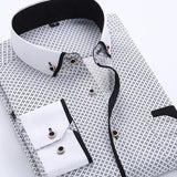 2023 Fashion Men's Slim Fit Social Business Shirt Male Long Sleeve Formal Shirts Men Tops Clothes Printed Men Casual Shirt MY199