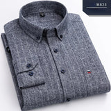 Pure Cotton Men's Plaid Shirt Long Sleeve Regular Fit Men Casual Oversized Shirt Leisure Autumn Male Blouse New Plus Size - ISQI