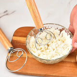 Large Hand Danish Dough Whisk Bread Mixer Stainless Steel Cake Pastry Dough Mixer Stick Egg Beater Kitchen Baking Blender Tools