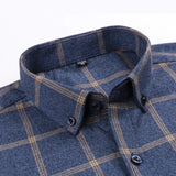 Pure Cotton Men's Plaid Shirt Long Sleeve Regular Fit Men Casual Oversized Shirt Leisure Autumn Male Blouse New Plus Size - ISQI