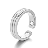 Punk Trendy Magnetic Therapy Weight Loss Ring for Women Men Anti Snoring Rings Power Slimming Burning Fat Health Care Jewelry - ISQ D