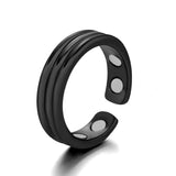 Punk Trendy Magnetic Therapy Weight Loss Ring for Women Men Anti Snoring Rings Power Slimming Burning Fat Health Care Jewelry - ISQ D