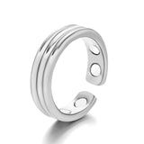 Punk Trendy Magnetic Therapy Weight Loss Ring for Women Men Anti Snoring Rings Power Slimming Burning Fat Health Care Jewelry - ISQ D