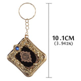 Muslim Islamic Mini Pendant Car Keychains Key Rings For Koran Ark Quran Book Real Paper Can Read Small Religious Jewelry - ISQ D