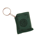 Muslim Islamic Mini Pendant Car Keychains Key Rings For Koran Ark Quran Book Real Paper Can Read Small Religious Jewelry - ISQ D