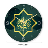 Muslim Pattern Happy Eid Wall Clock Round 3D Acrylic Silent Non-ticking Clock Wall Art Decor Retro Wall Watch Decoration G99A - ISQ D