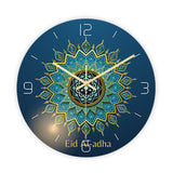 Muslim Pattern Happy Eid Wall Clock Round 3D Acrylic Silent Non-ticking Clock Wall Art Decor Retro Wall Watch Decoration G99A - ISQ D