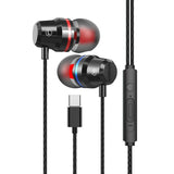 New Type-C Earphone 6mm Dual Dynamic Drivers Wired Control Earphone Laptop Phone Tablet Earbuds with Mic