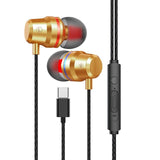 New Type-C Earphone 6mm Dual Dynamic Drivers Wired Control Earphone Laptop Phone Tablet Earbuds with Mic