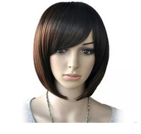 suyushun2575+++USPS to USA New Womens Inclined Bangs Short Straight Full Wigs s1799