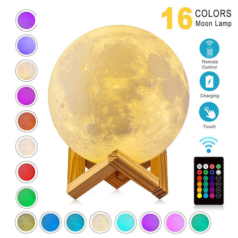 ZK20 Dropshipping USB Rechargeable 3D Print Moon Lamp Night Light Creative Home Decor Globe Bedroom Lover Children Gift_ISQ