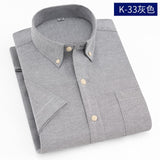 Short Sleeve Shirt Men 2018 Summer New Office Basic Style Men's Oxford Shirt Plus Size Solid White Blue Cotton Male Shirt Tops