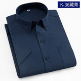 Short Sleeve Shirt Men 2018 Summer New Office Basic Style Men's Oxford Shirt Plus Size Solid White Blue Cotton Male Shirt Tops