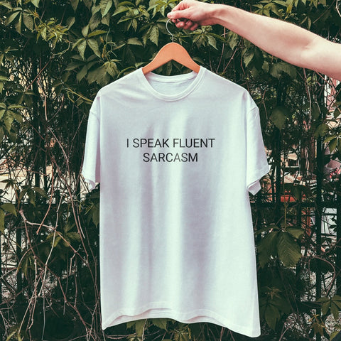 Skuggnas I Speak Fluent Sarcasm T-Shirt tumblr funny tees Unisex Sarcasm t shirt casual tops t shirt tumblr grunge clothes